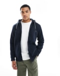 [Brave Soul] Brave Soul zip through hoodie with draw cord in navy XXL NAVY