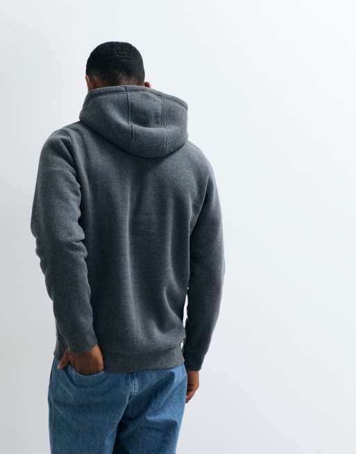 Brave Soul zip through hoodie with drawcords in charcoal, 5 of 5