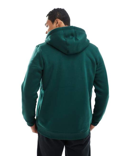 Brave Soul zip through hoodie with drawcords in dark green, 3 of 5