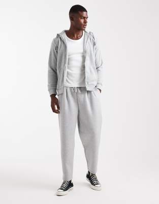 Brave Soul Zip Through Hoodie With Drawcords In Gray