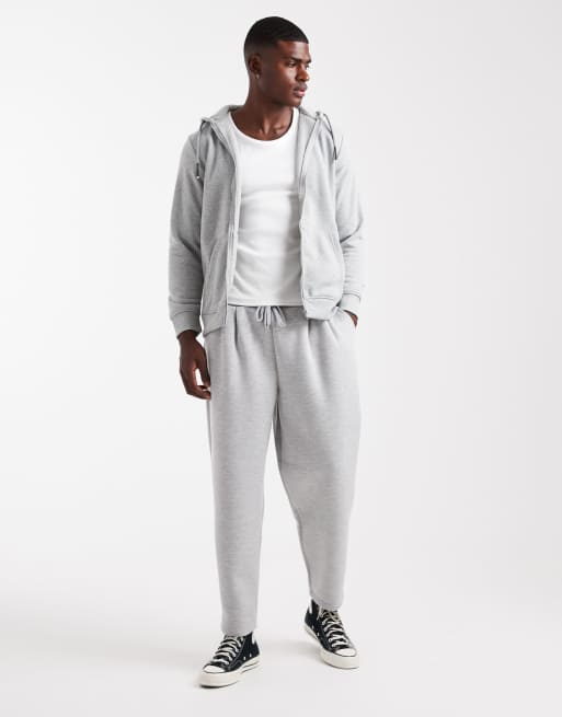 Brave Soul zip-through hoodie with drawcords in light grey, 2 of 5
