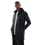 [Brave Soul] Brave Soul zip-through short mac with hood in black L BLACK