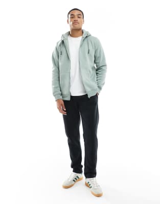 Brave Soul Zip Up Hoodie With Drawstring In Green