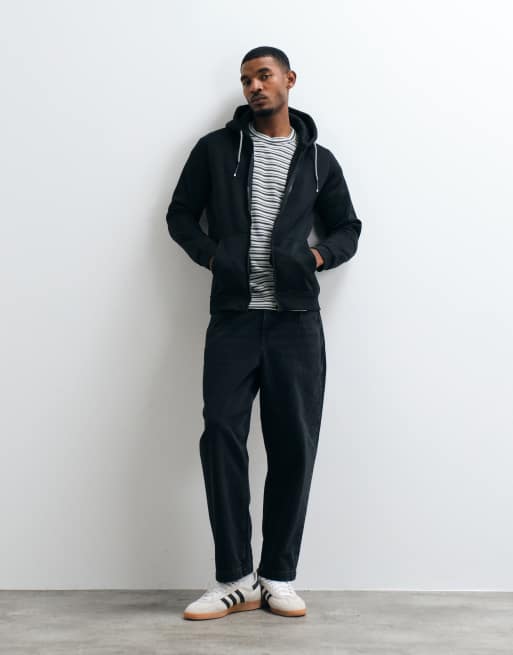 Brave Soul zip up hoodie with drawstrings in black, 3 of 5