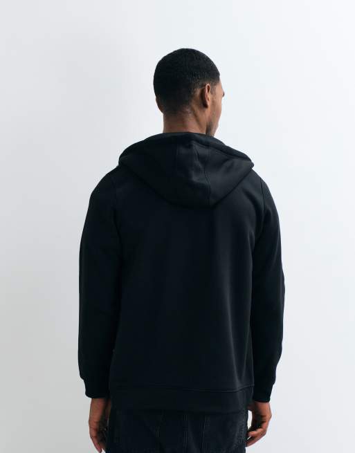 Brave Soul zip up hoodie with drawstrings in black, 5 of 5