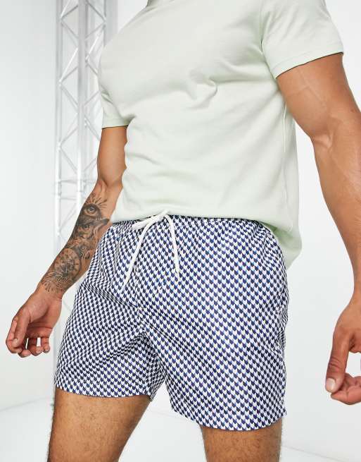 Brave Soul - Zwemshort in blauw met print