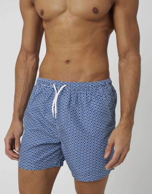 Brave Soul - Zwemshort met print in blauw, 4 van 4