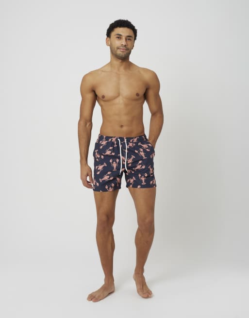 Brave Soul - Zwemshort met print in marineblauw, 3 van 4
