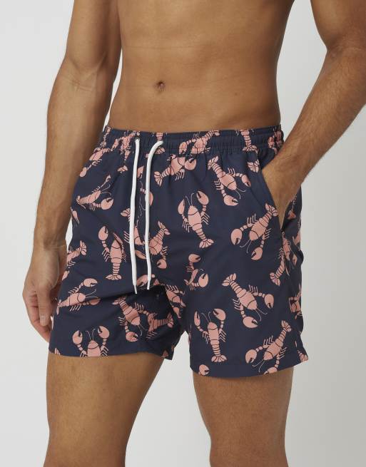 Brave Soul - Zwemshort met print in marineblauw, 4 van 4