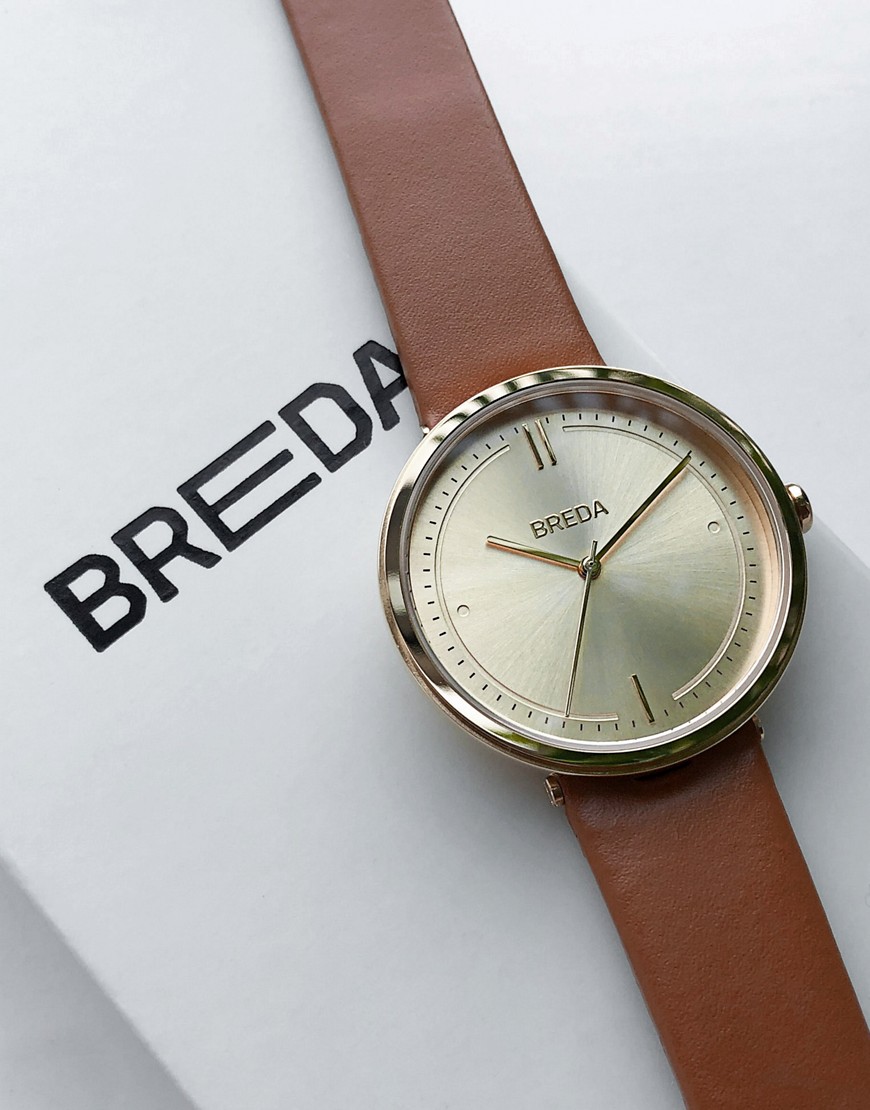 Breda – Agnes – Klocka med brunt armband