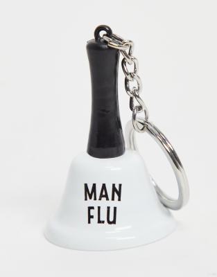 фото Брелок для ключей в виде колокольчика с надписью "man flu" dapper chap-серебристый