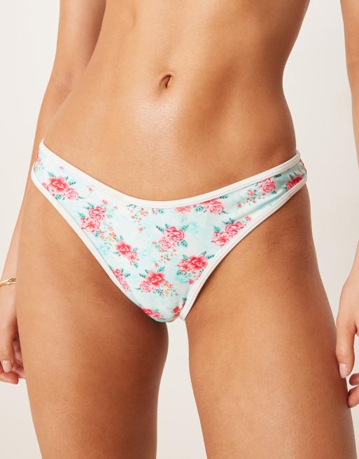 Bright Swim lola waterloo high leg bikini bottom in blue