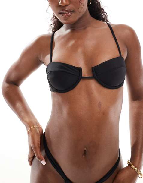 Bright Swimwear – Lola – Czarna góra od bikini z fiszbinami - view 1