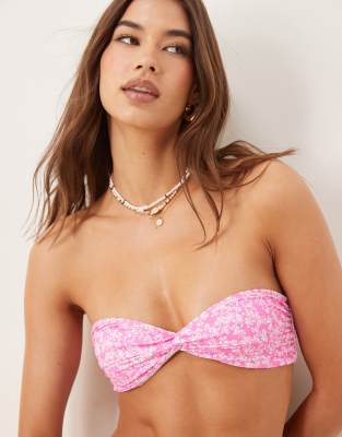 Bright Swimwear - Nia Peppermint - Trägerloses Bikinioberteil in Rosa