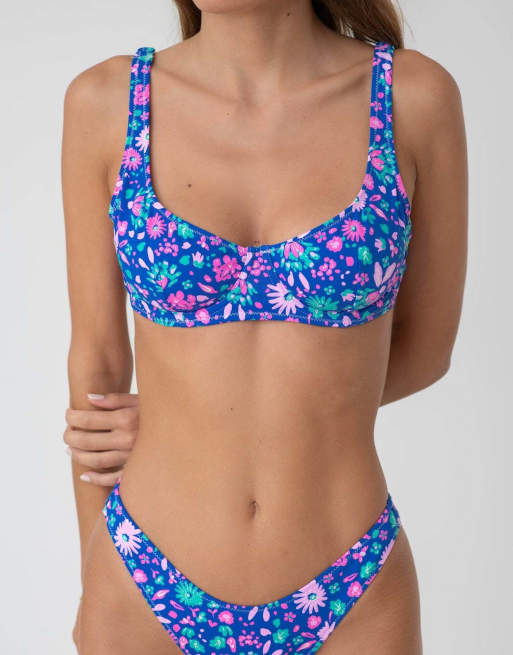 Bright Swimwear sky purple adjustable bikini top in sky purple, 3 of 4