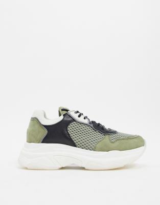 khaki chunky trainers