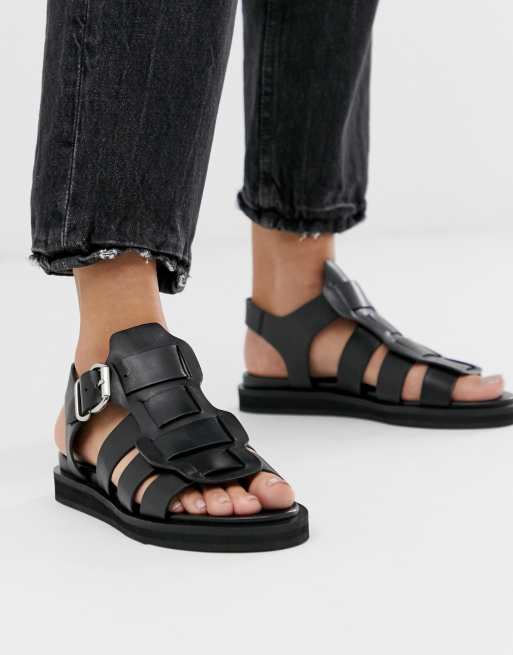 chunky platform velcro strap gladiator sandals