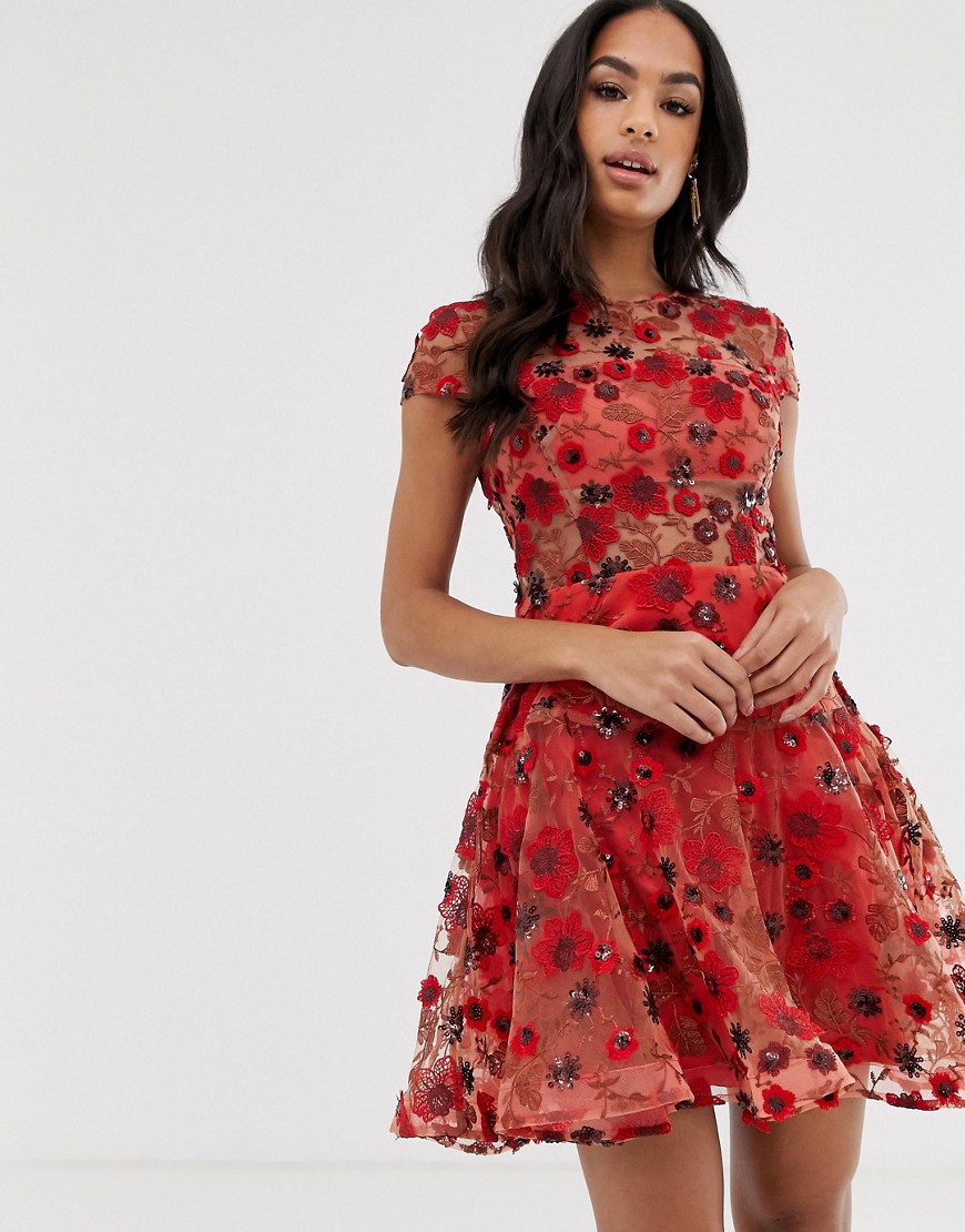 Bronx & Banco - Della Rouge - Mini-jurk met versiering-Rood