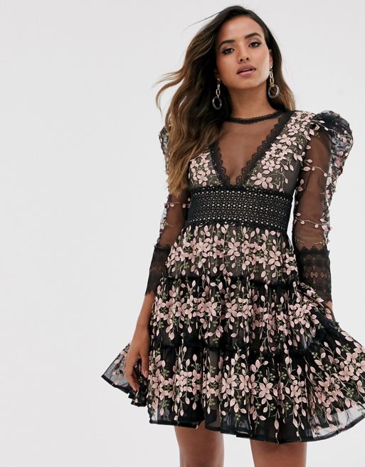 Bronx & Banco – Megan – Sukienka mini z haftem | ASOS