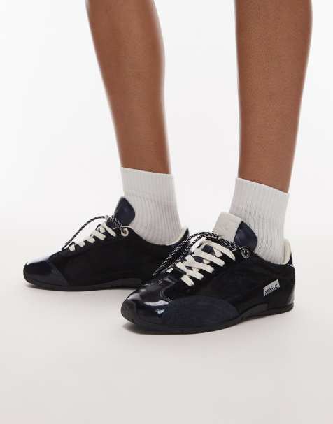 Bronx - Baskets à semelle gomme en cuir - Bleu marine - view 1