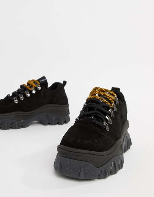 syndrom Mursten Særlig Bronx black suede chunky sole sneakers | ASOS