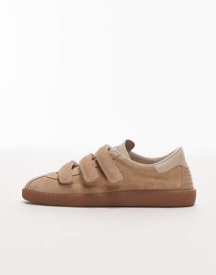Bronx Bobbie Rubber Sole Sneakers With Velcro Straps In Neutral