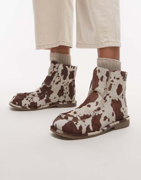 Bronx - Bottes confort en daim duveteux à motif vache - view 1