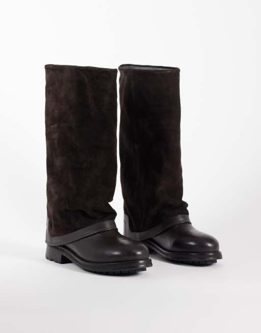 Bronx bottes hautes pliables en daim coffee bean, 2 de 4