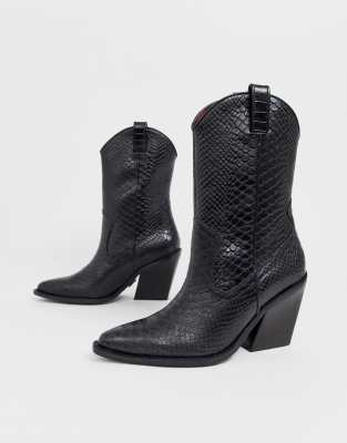 bottes cuir mi mollet