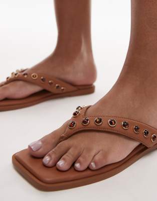Bronx Cassan-dra Beaded Flip Flop Sandals
