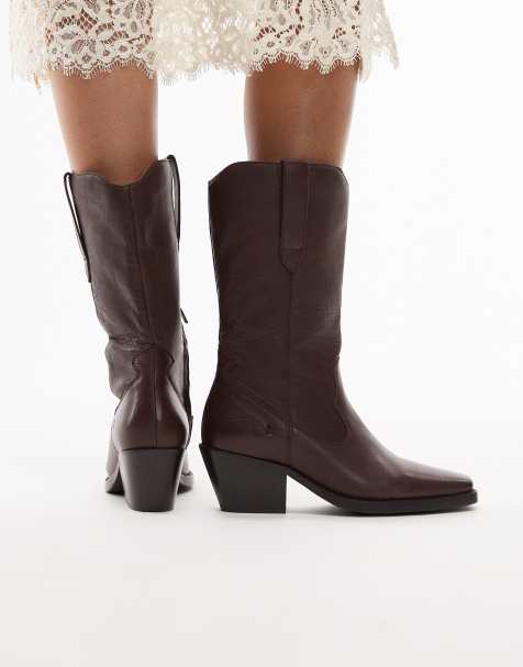 Bronx – Cassi-Dy – Elegante Westernstiefel aus Leder in Kaffeebohnenbraun - view 1