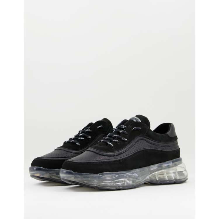Bronx black suede deals chunky sole trainers