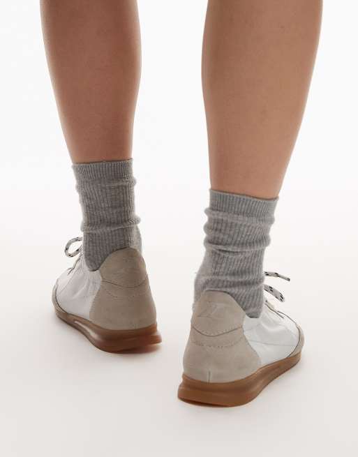 Bronx - Cli-oo - Baskets à lacets en cuir avec semelle en gomme - Blanc cassé, 5 de 5