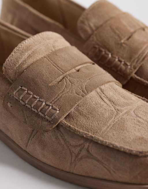 Bronx – Colb-y – Loafer aus Wildleder in Sand mit eckiger Zehenpartie, 2 von 4