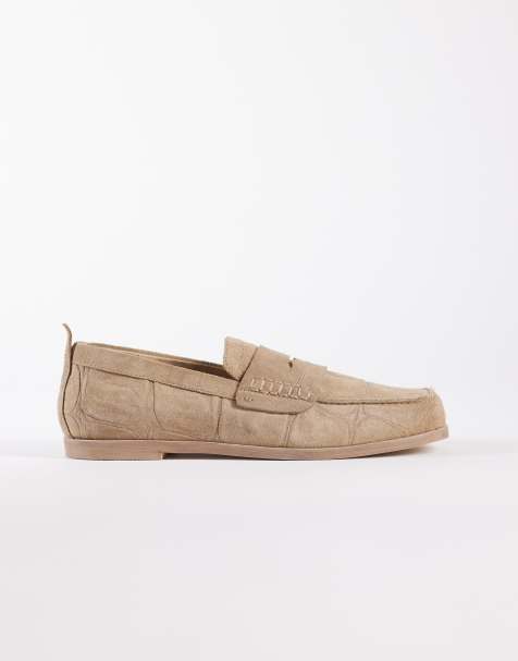 Bronx Colb-y square toe loafers in sand suede - view 1