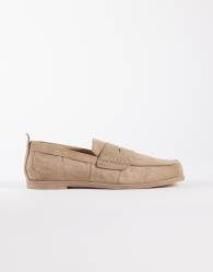 Bronx Colb-y square toe loafers in sand suede