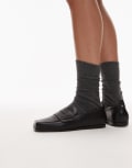 [Bronx] Bronx Colb-y square toe penny loafers in black 40 BLACK