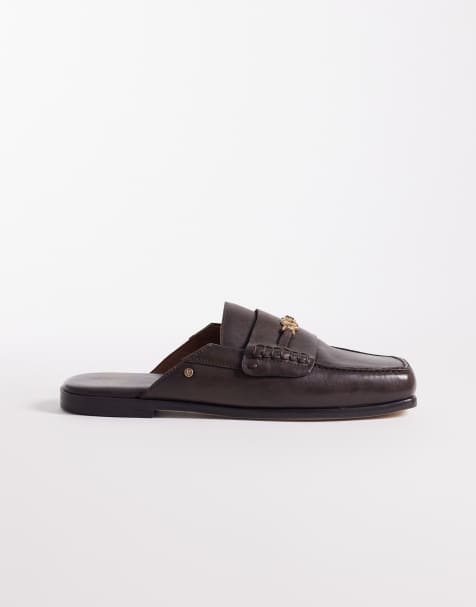 Bronx Colby loafer mules in coffee bean - view 1