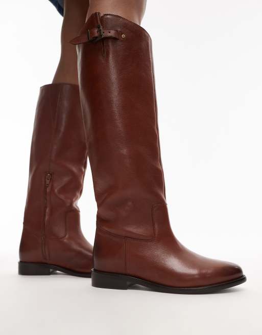 Bronx fe-lise buckle detail riding boot in tan, 2 of 4
