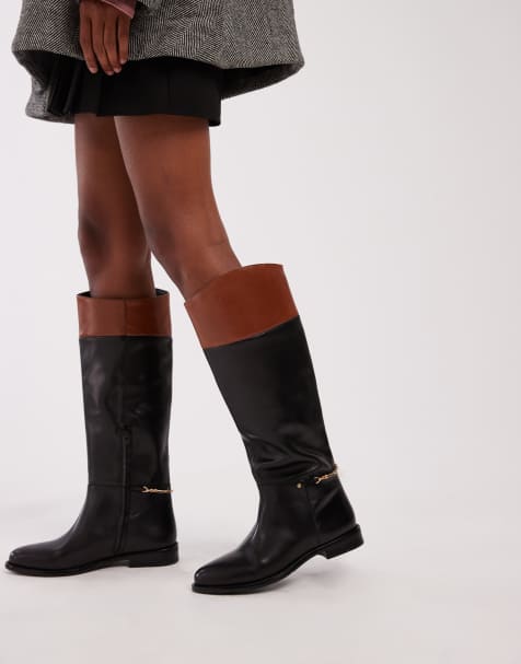 Bronx – Fe-lise – Reiterstiefel in Schwarz mit Kontrastdetail - view 1