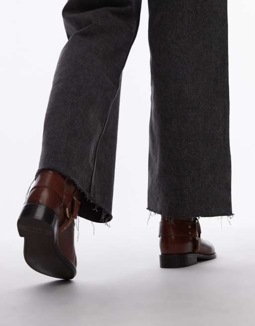 Bronx Felise harness ankle boots in cognac brushed leather, 4 of 4