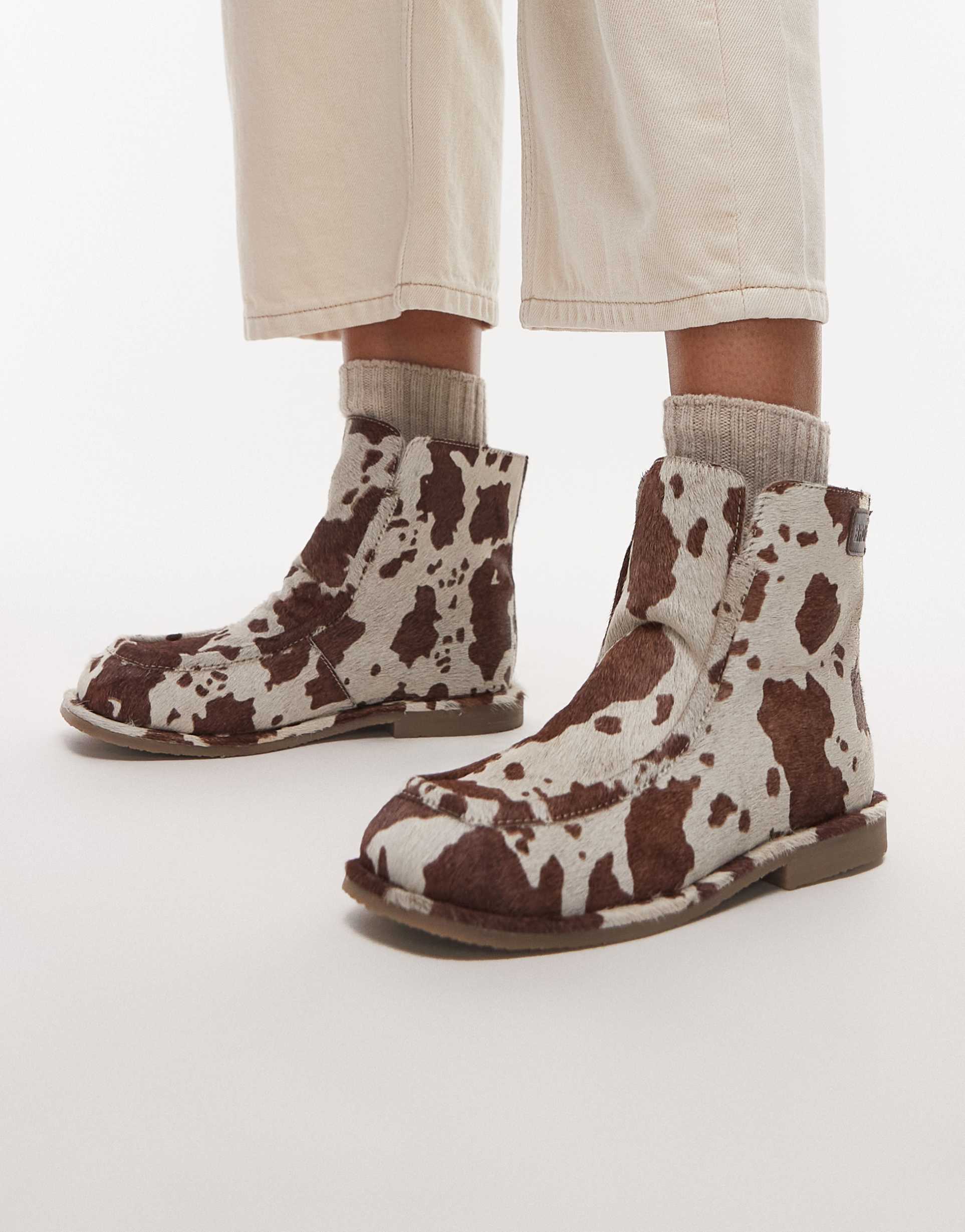 bronx fluffy cozy boots in suede cow