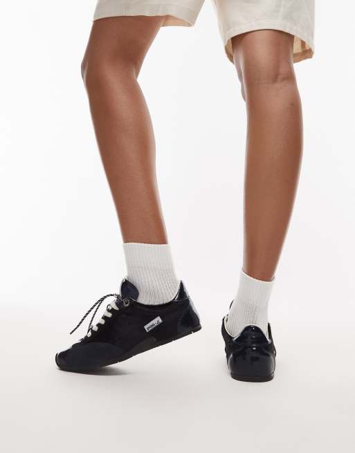 Bronx – Granatowe skórzane buty sportowe na gumowej podeszwie, 4 z 5