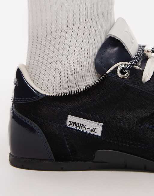Bronx – Granatowe skórzane buty sportowe na gumowej podeszwie, 5 z 5