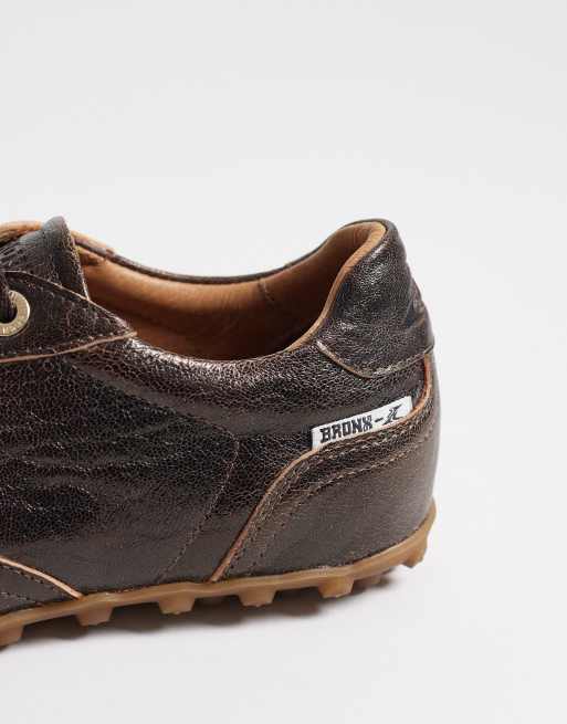 Bronx - Gravit-yy - Baskets basses en cuir vieilli épais - Marron, 3 de 5