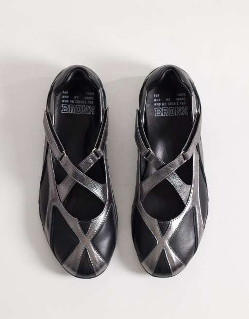 Bronx - Gravit-yy - Baskets style ballerines - Noir et gris acier , 3 de 4