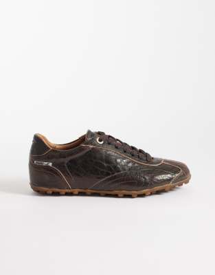 Bronx - Gravit-yy - Niedrige Sneaker aus schwerem, gewalktem Leder in Braun-Brown