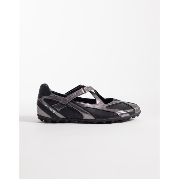 Bronx gravit-yy sneakerinas in black gunmetal | ASOS