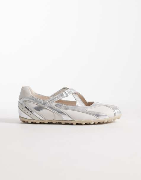 Bronx gravit-yy sneakerinas in off white silver - view 1