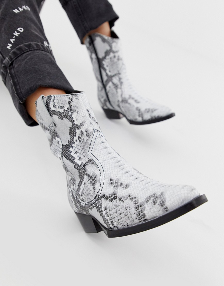 Bronx Jacky-Jo snake print leather western boots-Multi